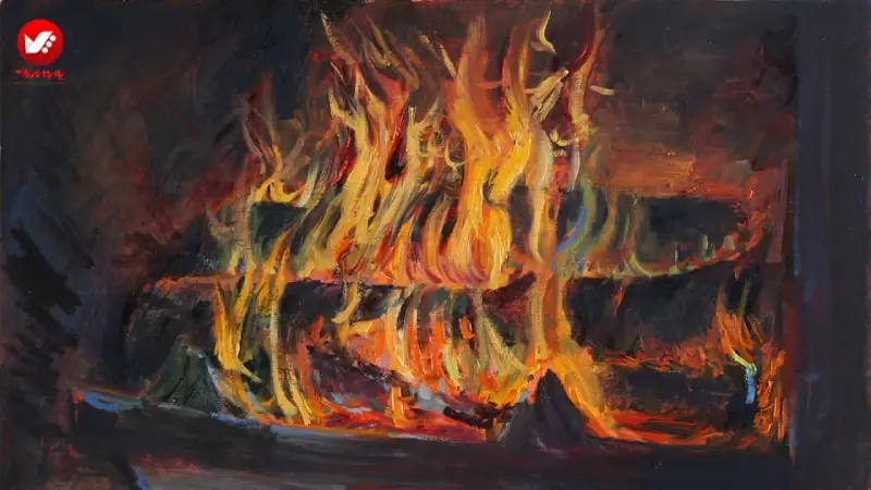 آموزش نقاشی شعله های آتش