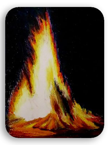 نقاشی شعله های زندگی