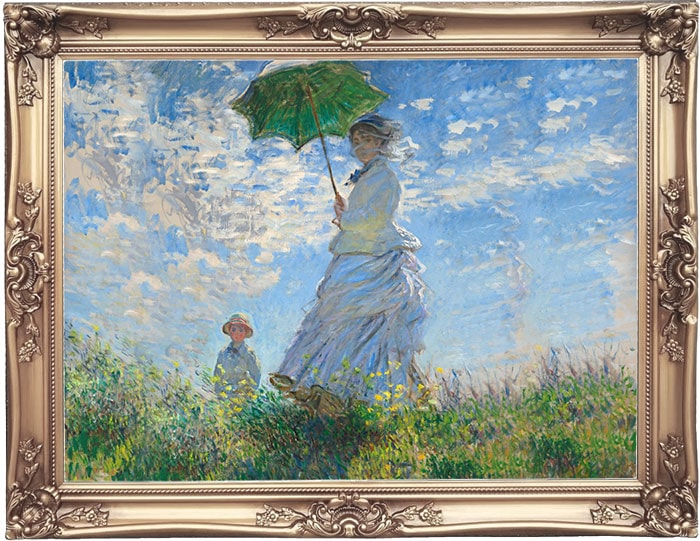 نقاشی زن با چتر آفتابی اثر کلودمونه